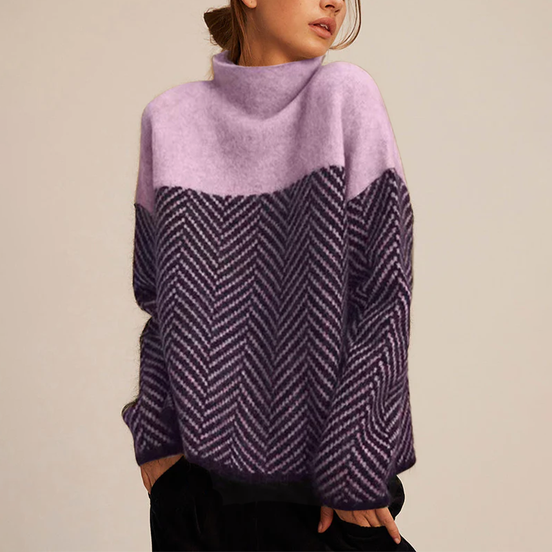 CLAIRE LYON | PULL GRAPHIQUE CONTRASTÉ POUR FEMMES
