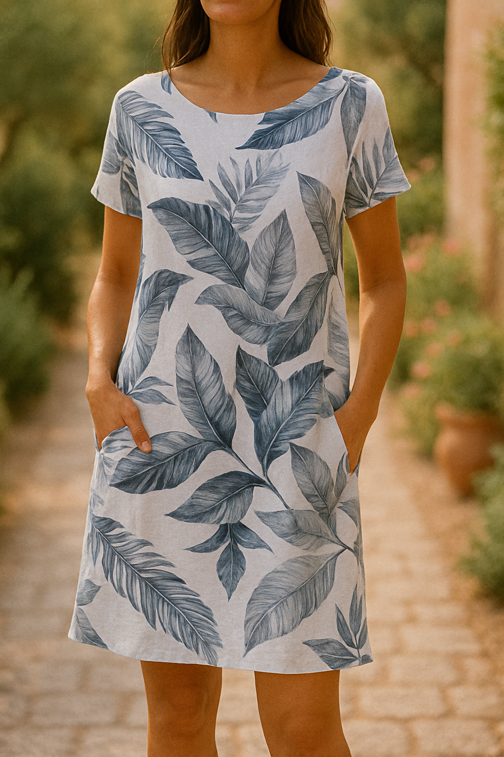 CLAIRE LYON | ROBE IMPRIMÉE À COL ROND POUR FEMMES