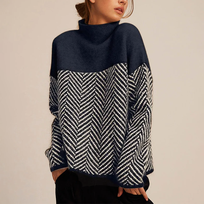 CLAIRE LYON | PULL GRAPHIQUE CONTRASTÉ POUR FEMMES