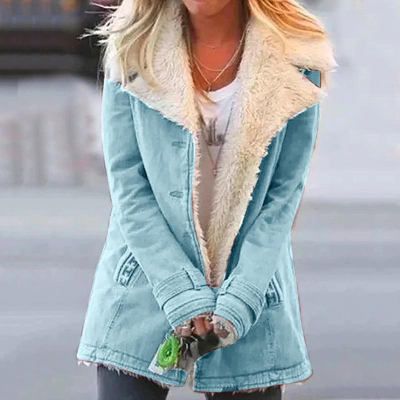 Veste d’hiver femme doublée fausse fourrure – Élégante et chaude