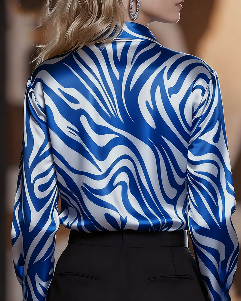 Chemise femme imprimée col V | Élégante & confortable