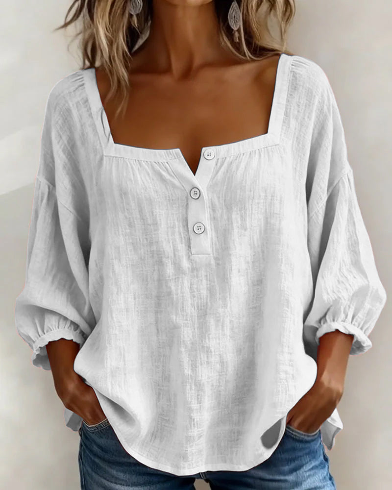 CLAIRE LYON | BLOUSE À COL CARRE POUR FEMMES