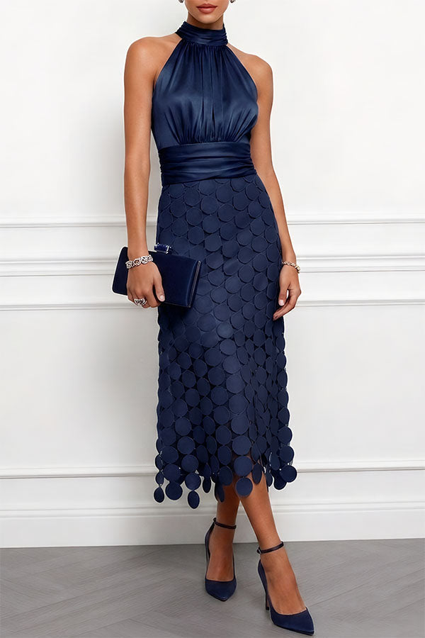 CLAIRE LYON | ROBE MIDI CHIC À COL HALTER POUR FEMMES