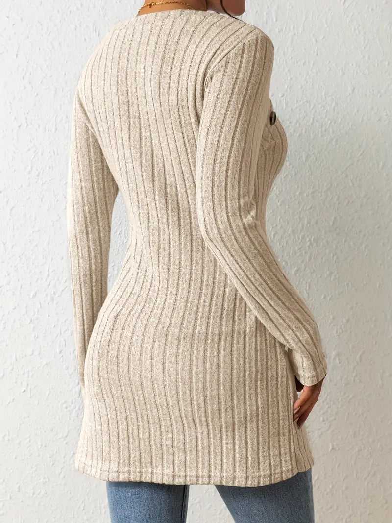 Julia - Haut Asymétrique à Côtes à la Mode