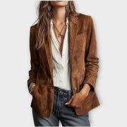 Blazer Vintage en Daim Marron