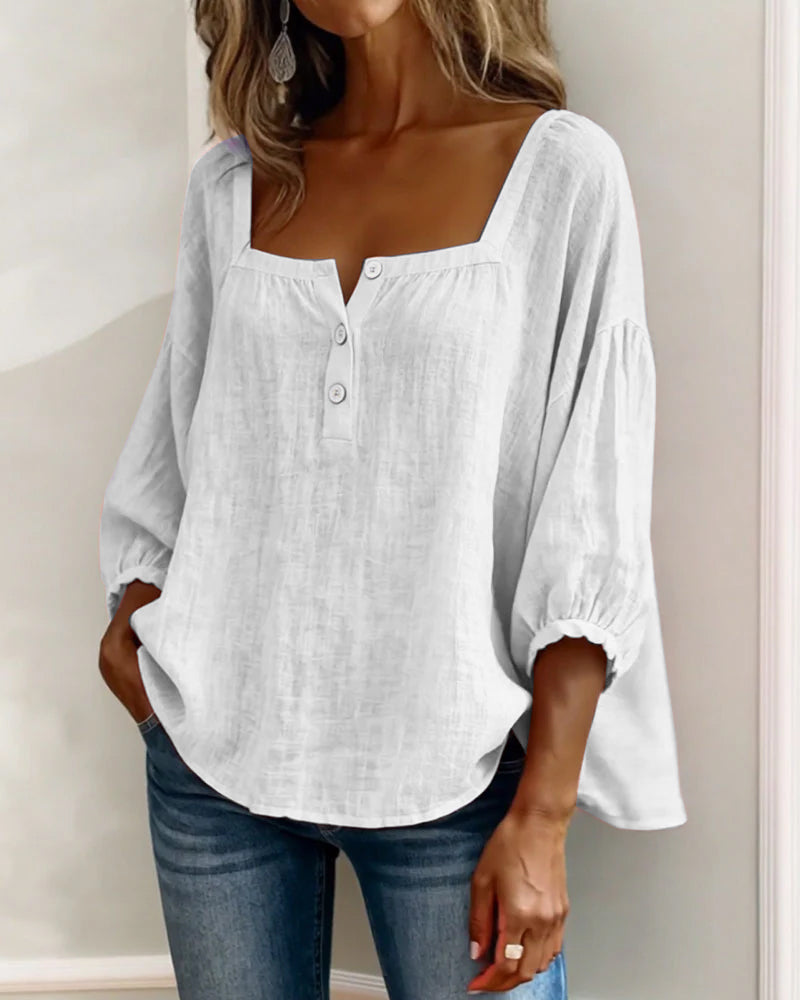 CLAIRE LYON | BLOUSE À COL CARRE POUR FEMMES