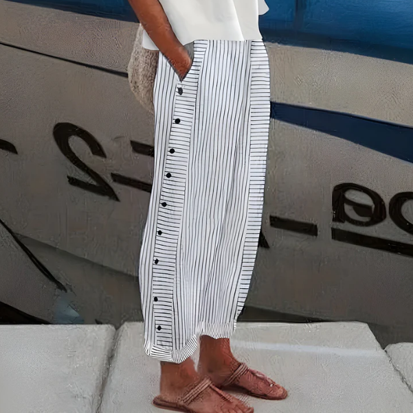 CLAIRE LYON | PANTALON FLUIDE RAYÉ POUR FEMMES