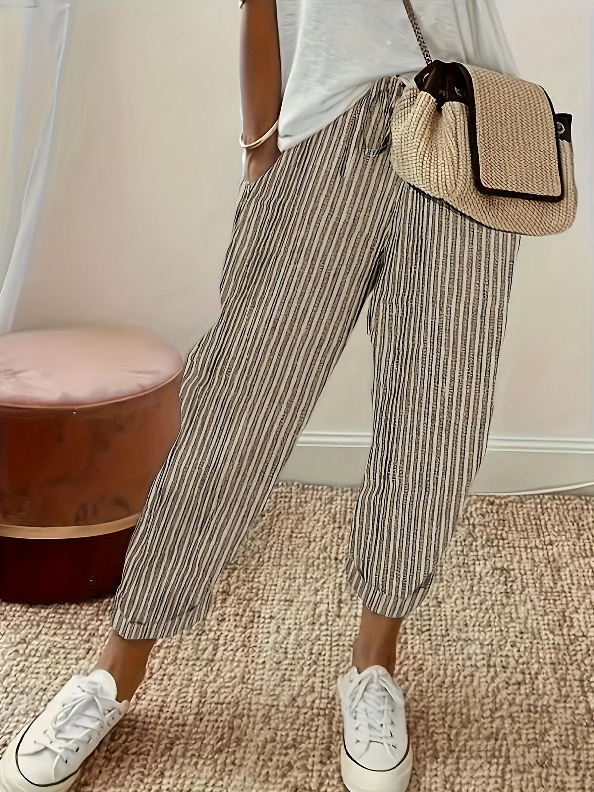 CLAIRE LYON | PANTALONS LARGES À RAYURES POUR FEMMES