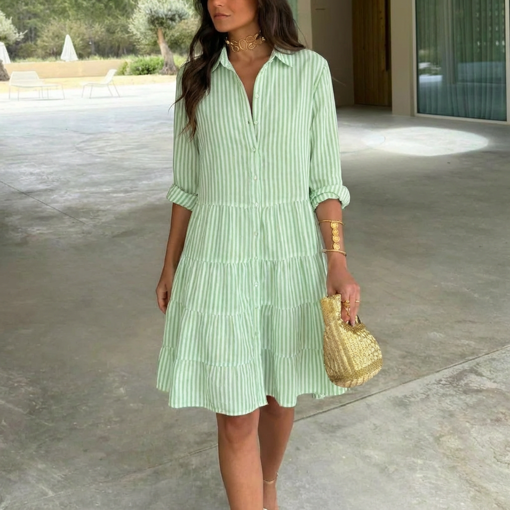 CLAIRE LYON | ROBE À BOUTONS RAYÉE POUR FEMMES