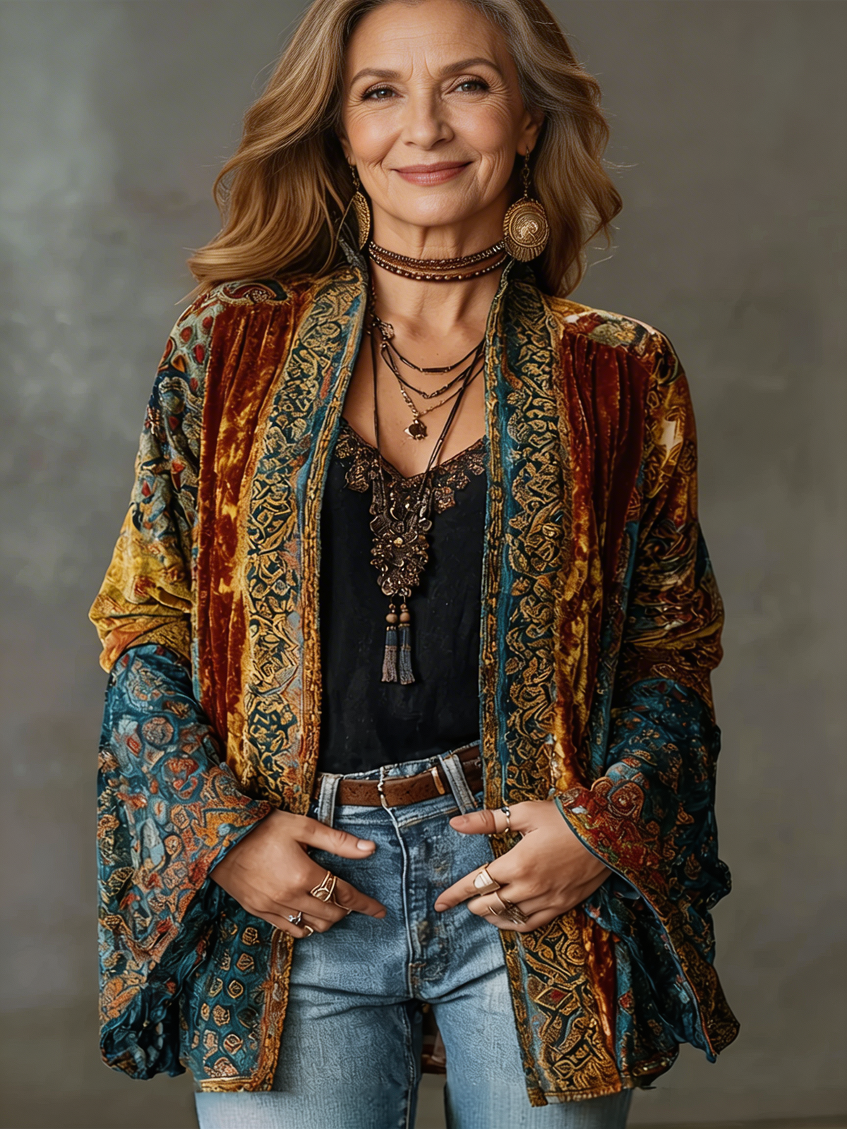 CLAIRE LYON | VESTE BOHO EN VELOURS POUR FEMMES