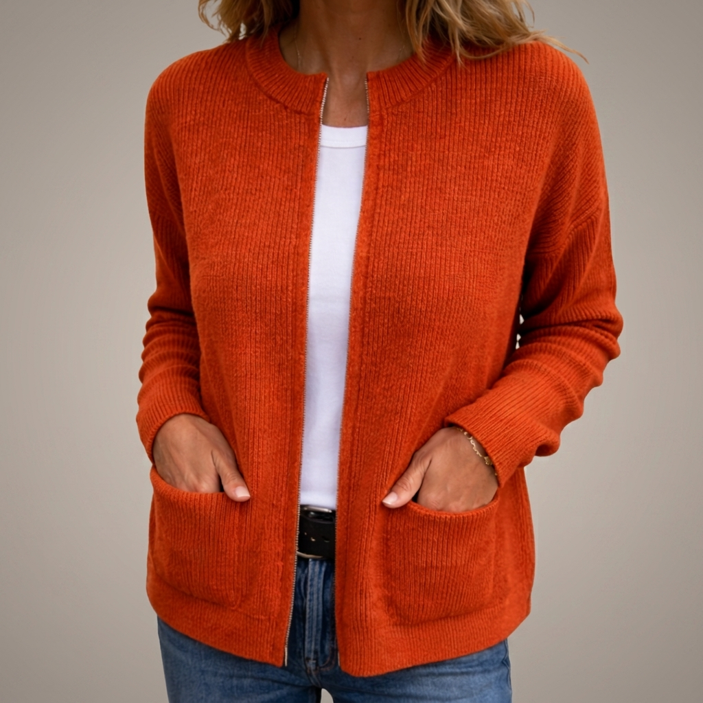 CLAIRE LYON | GILET EN TRICOT À FERMETURE ÉCLAIR POUR FEMMES