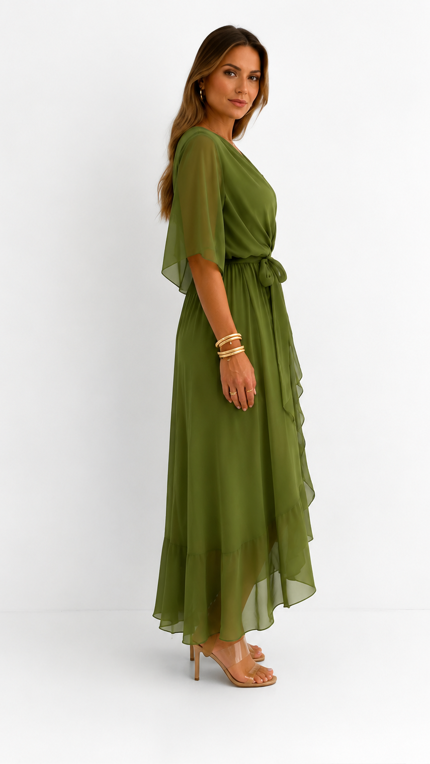 CLAIRE LYON | ROBE EN CHIFFON À ENVELOPPER POUR FEMMES
