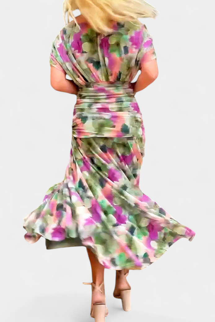 CLAIRE LYON | CHIC ROBE MAXI À COL EN V POUR FEMMES