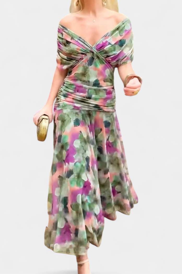 CLAIRE LYON | CHIC ROBE MAXI À COL EN V POUR FEMMES