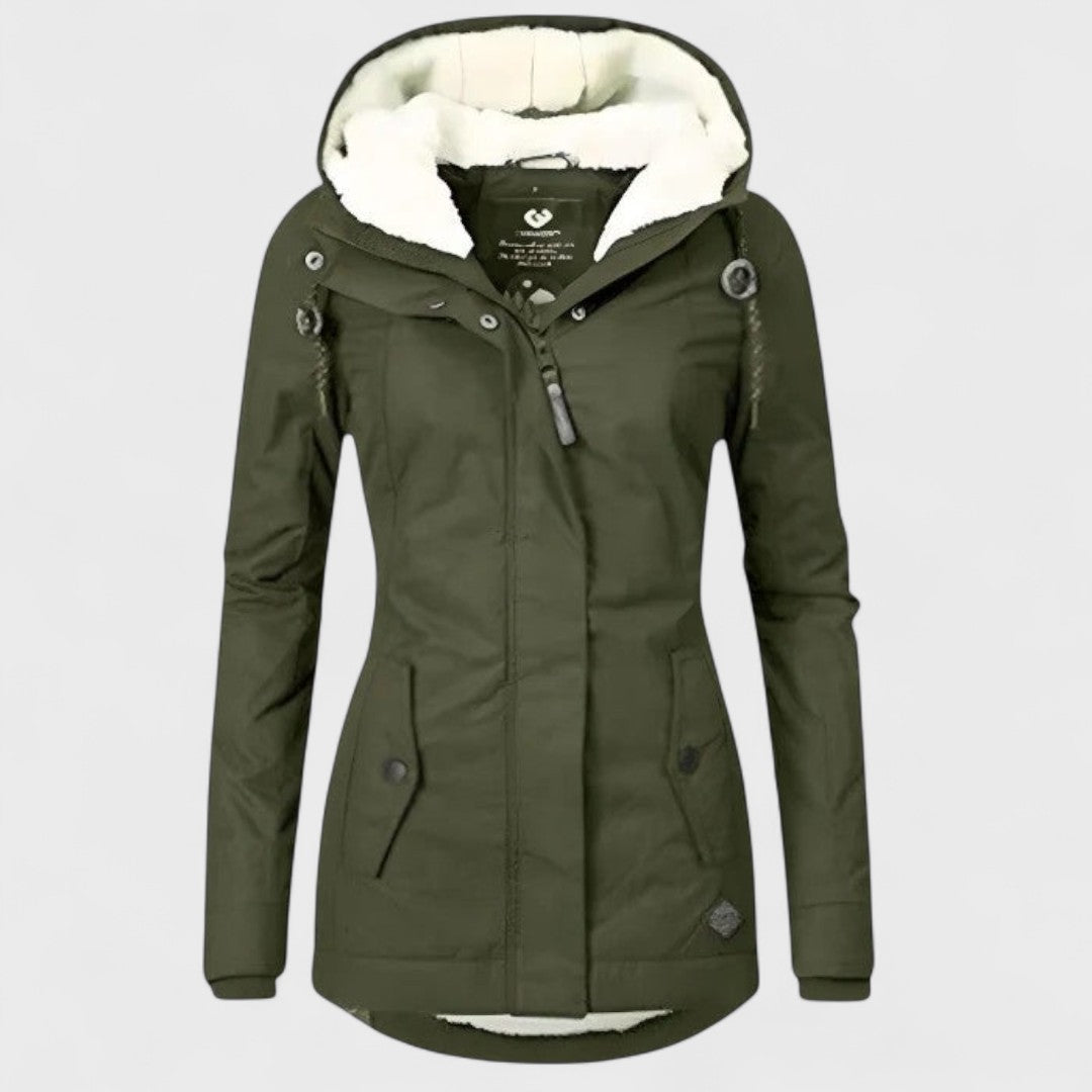 Veste imperméable femme à capuche – Chaude et résistante