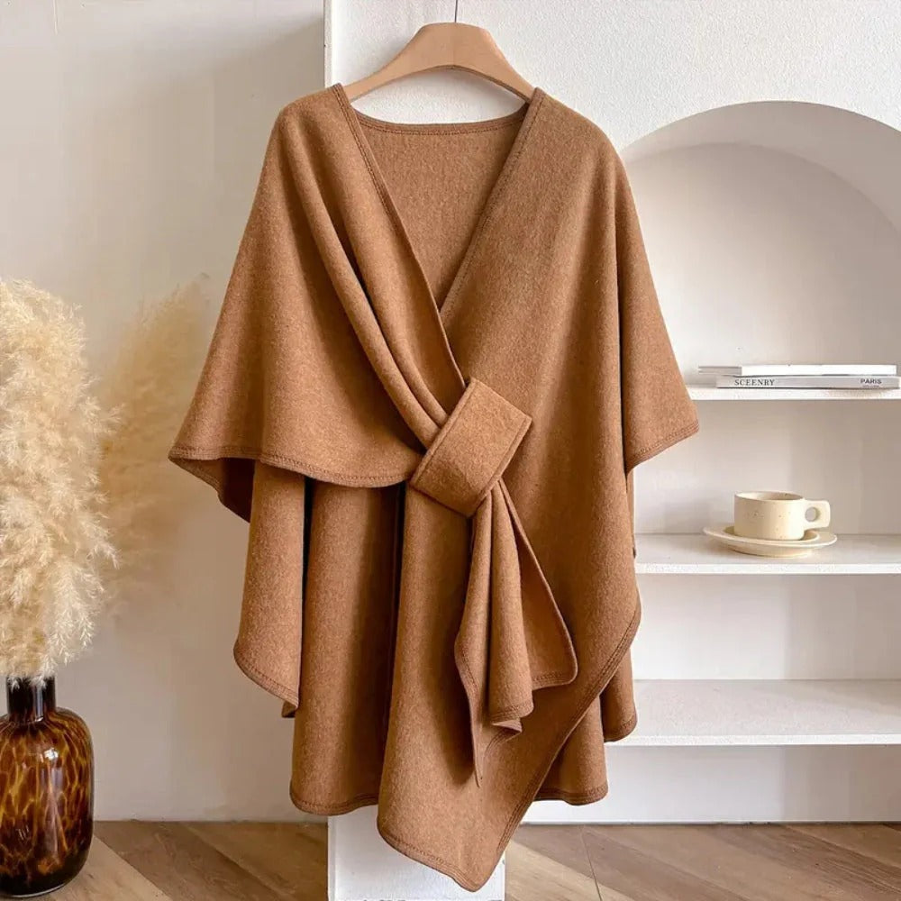 Écharpe poncho femme en maille douce - accessoire élégant, chaud et polyvalent toutes saisons