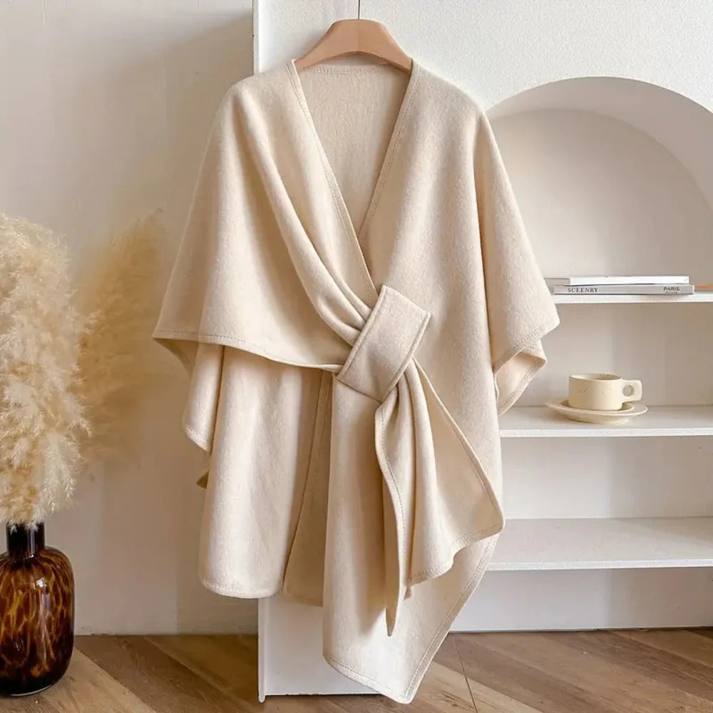 Écharpe poncho femme en maille douce - accessoire élégant, chaud et polyvalent toutes saisons