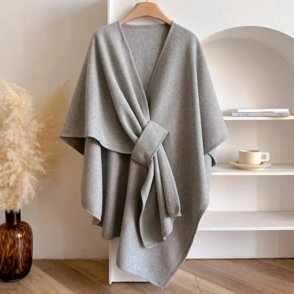 Écharpe poncho femme en maille douce - accessoire élégant, chaud et polyvalent toutes saisons