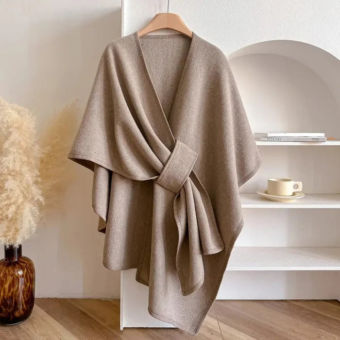 Écharpe poncho femme en maille douce - accessoire élégant, chaud et polyvalent toutes saisons