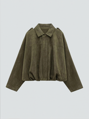 Veste femme oversize effet suédé coupe ample pour style urbain quotidien