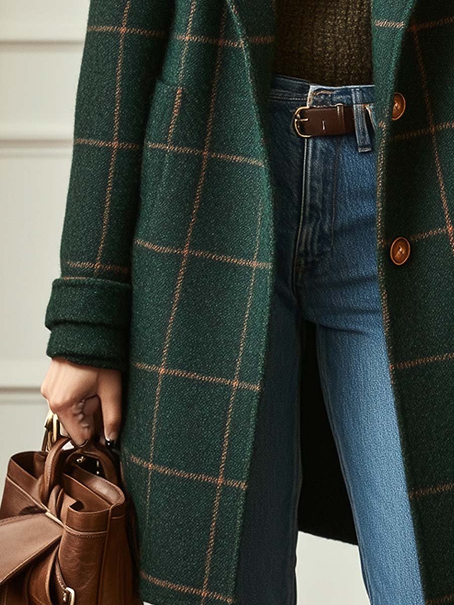 CLAIRE LYON | MANTEAU À CARREAUX POUR FEMMES