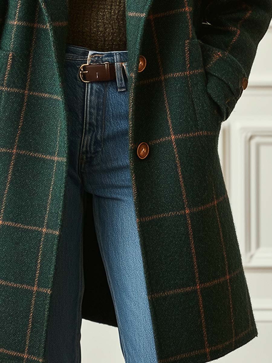 CLAIRE LYON | MANTEAU À CARREAUX POUR FEMMES