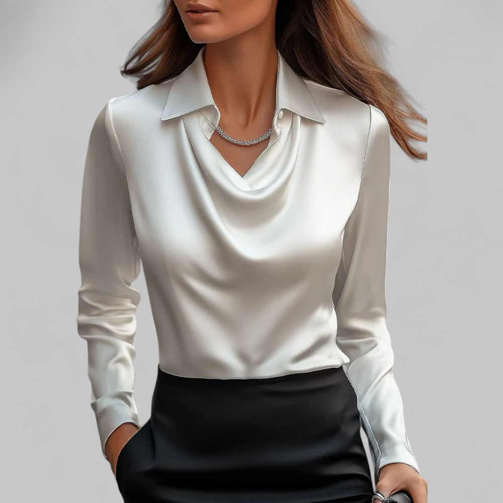 CLAIRE LYON | BLOUSE EN SATIN DRAPÉE POUR FEMMES