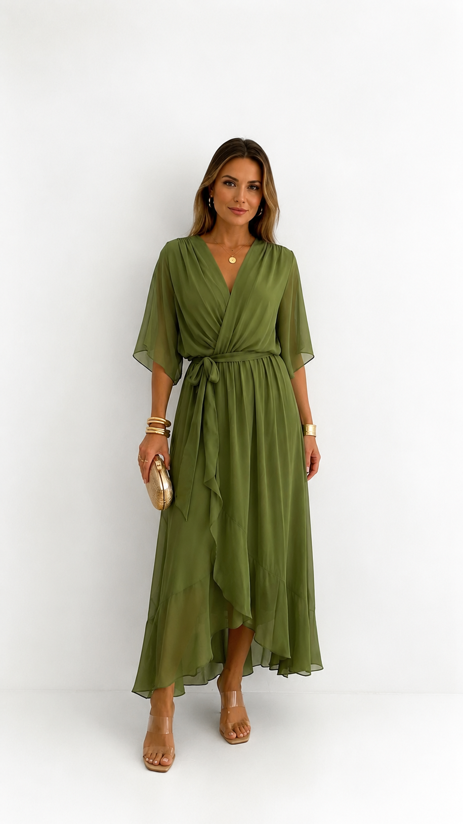CLAIRE LYON | ROBE EN CHIFFON À ENVELOPPER POUR FEMMES
