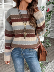 Isabelle - Pull Chic Bohème Rayé