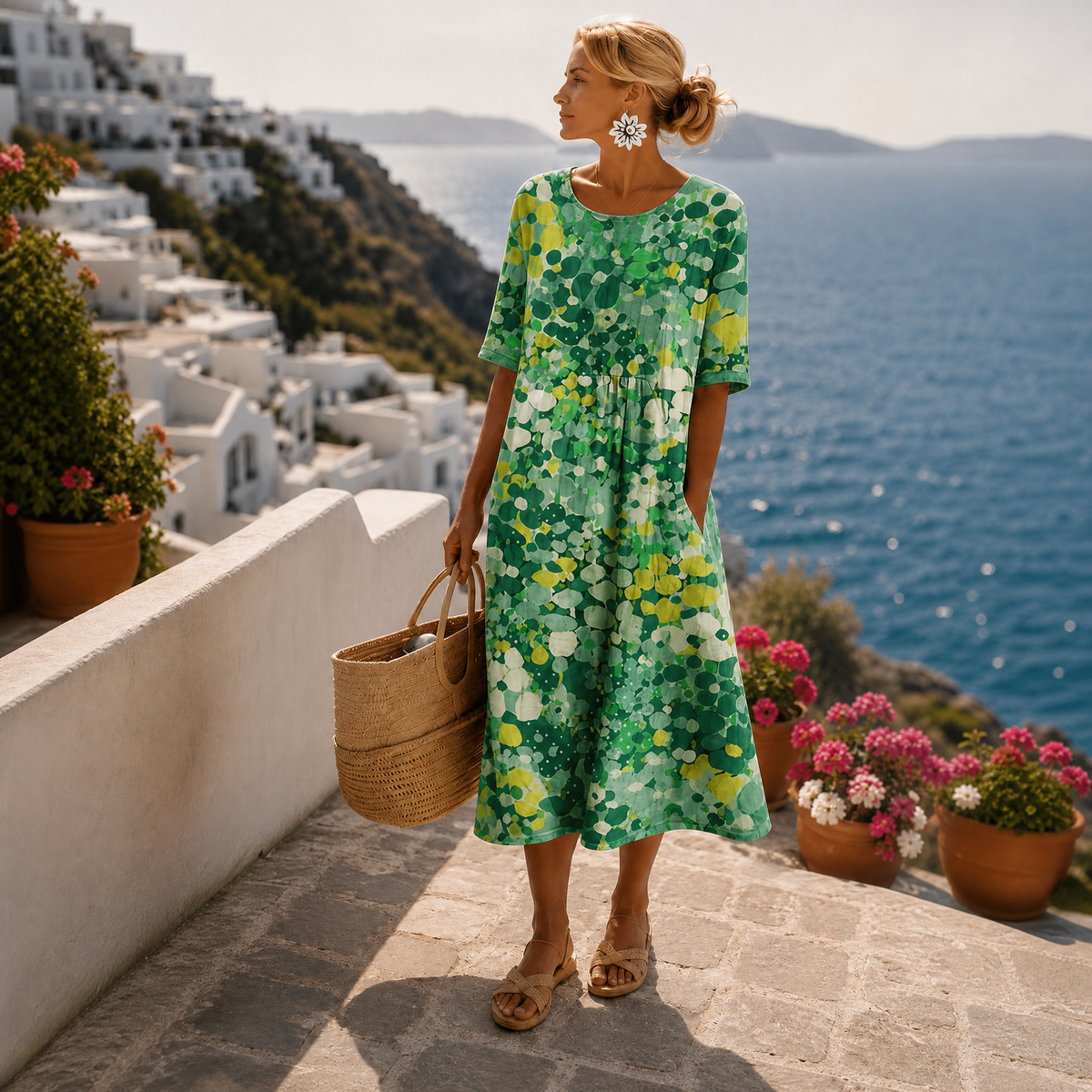 CLAIRE LYON | ROBE MIDI FLEURIE ÉLÉGANTE POUR FEMMES