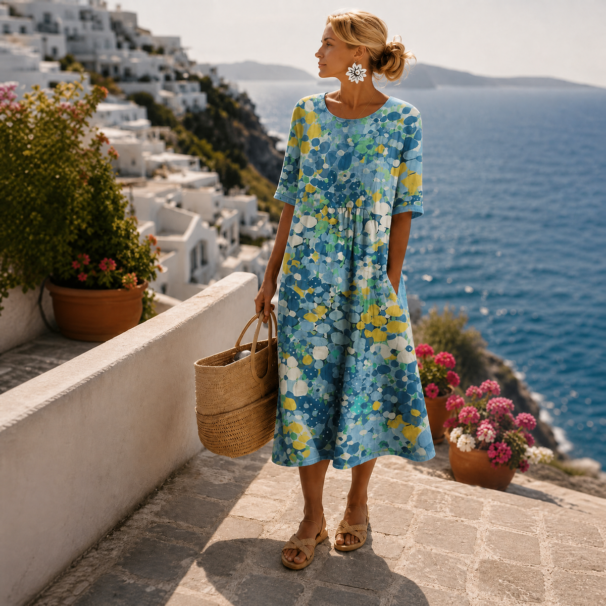CLAIRE LYON | ROBE MIDI FLEURIE ÉLÉGANTE POUR FEMMES