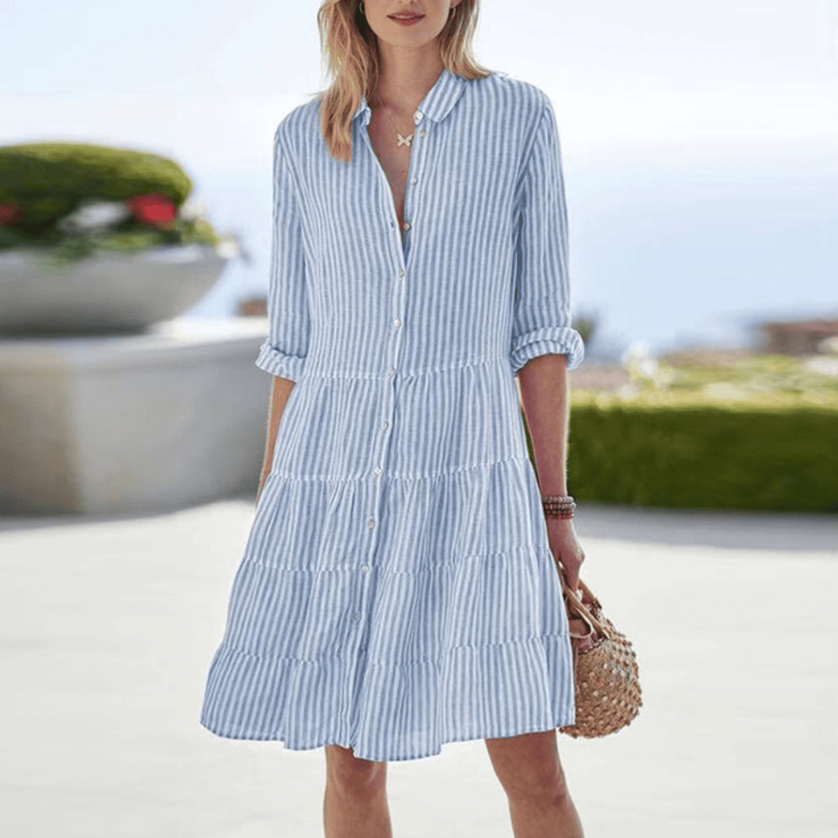 CLAIRE LYON | ROBE A-LINE RAYÉE POUR FEMMES