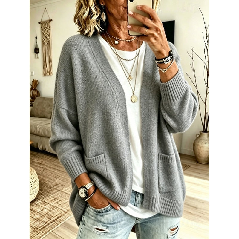 Priya - Cardigan Élégant Oversize à Poches