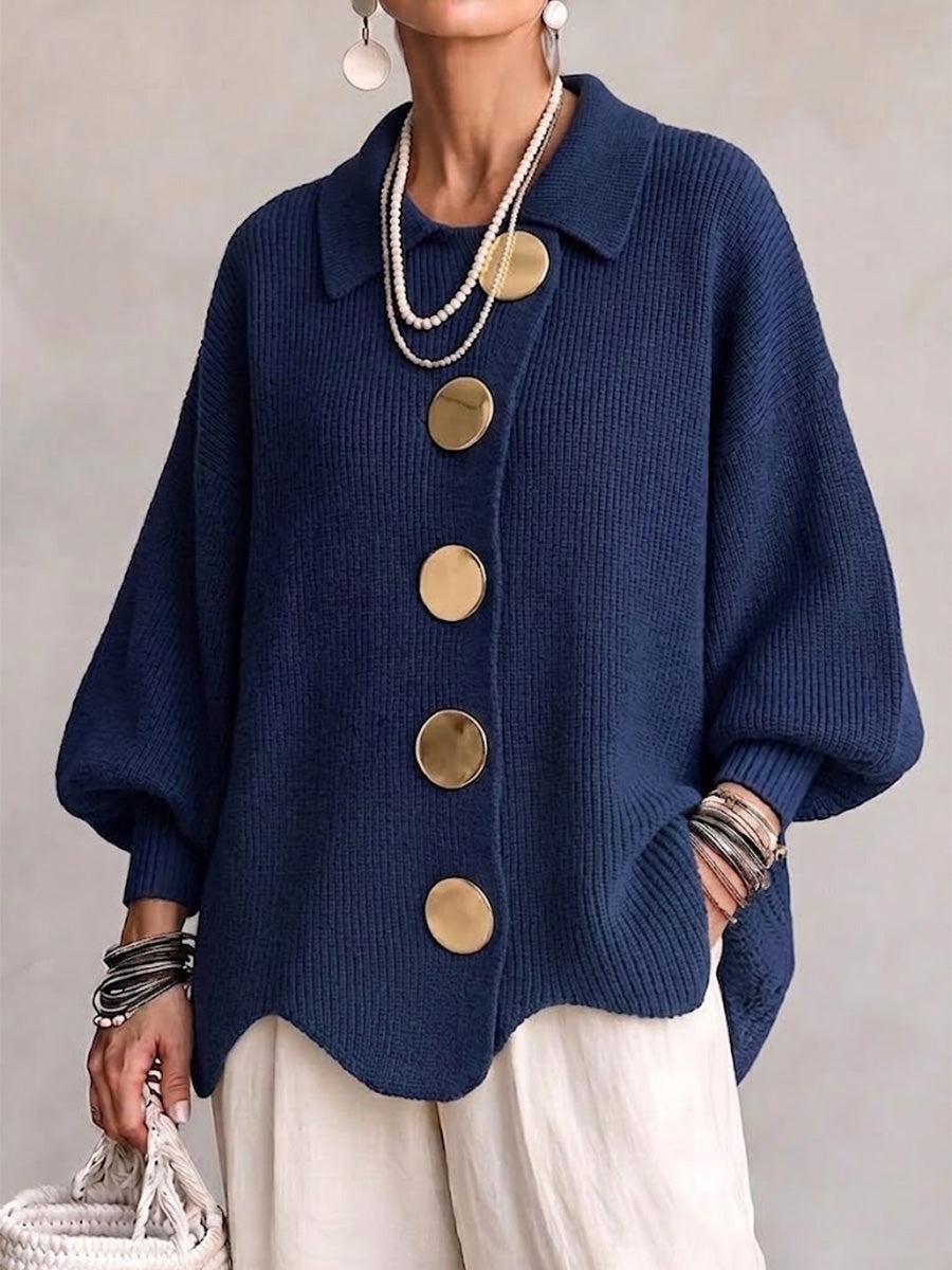 CLAIRE LYON | GILET EN TRICOTÉE À COL OVERSIZE POUR FEMMES