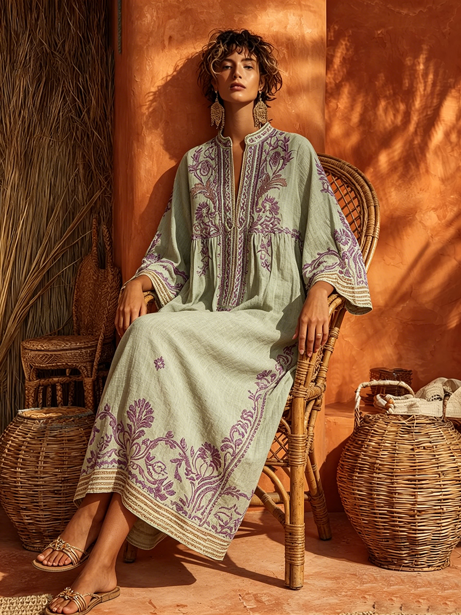 CLAIRE LYON | ROBE BRODÉE FLUIDE POUR FEMMES