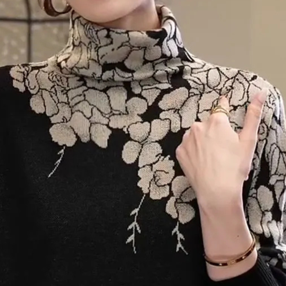 Camille - Pull Maille Col Roulé Oversize Douceur Femme