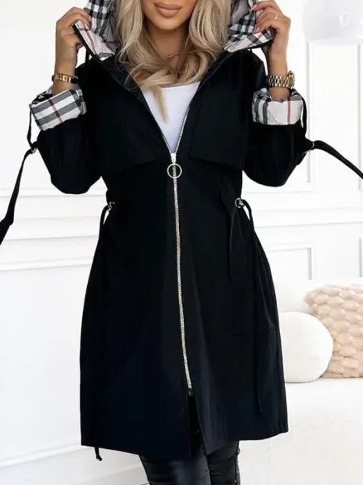Manteau imperméable coupe-vent femme – Capuche intégrée