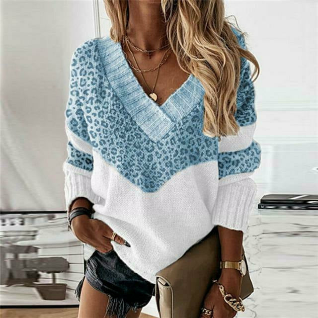 CLAIRE LYON | PULL PATCHWORK IMPRIMÉ LÉOPARD POUR FEMMES