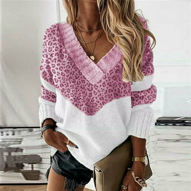 CLAIRE LYON | PULL PATCHWORK IMPRIMÉ LÉOPARD POUR FEMMES