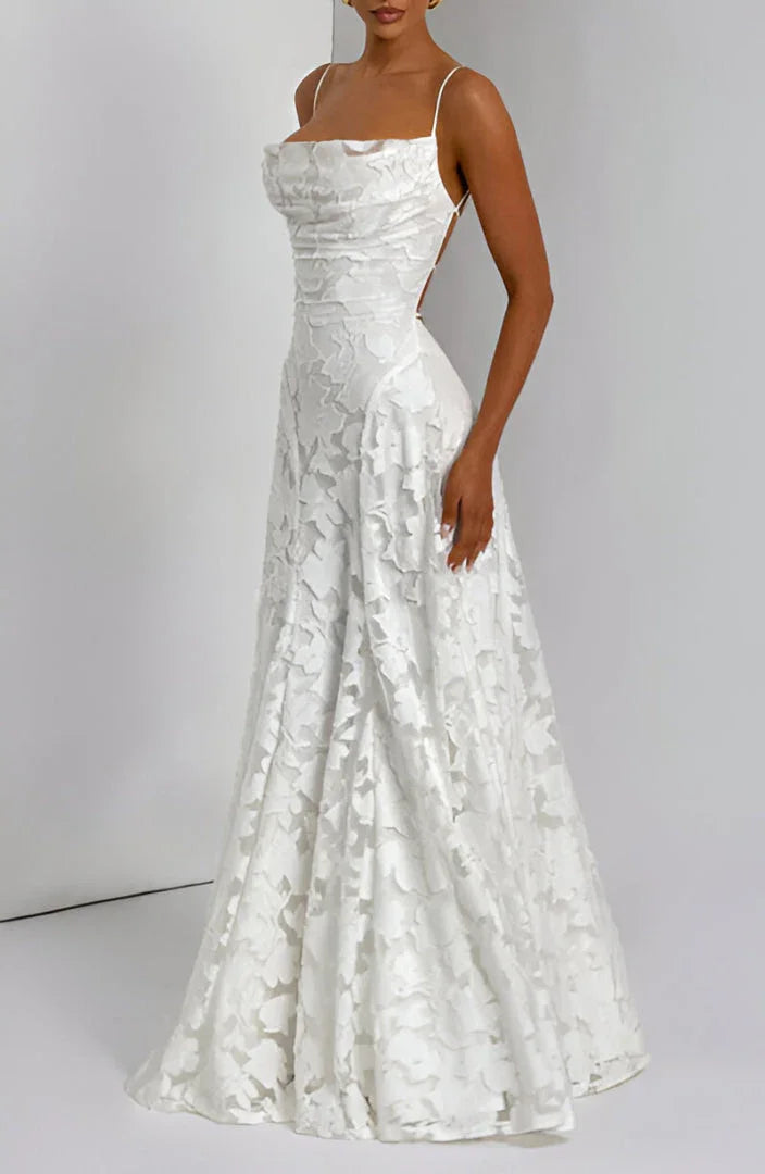 Robe longue femme à fines bretelles - Robe fleurie élégante à imprimé floral pour l’hiver