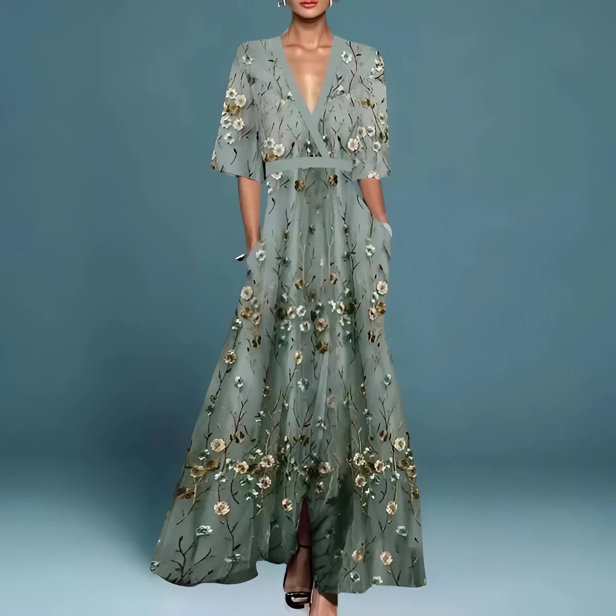 CLAIRE LYON | ROBE FLORALE COL V POUR FEMMES