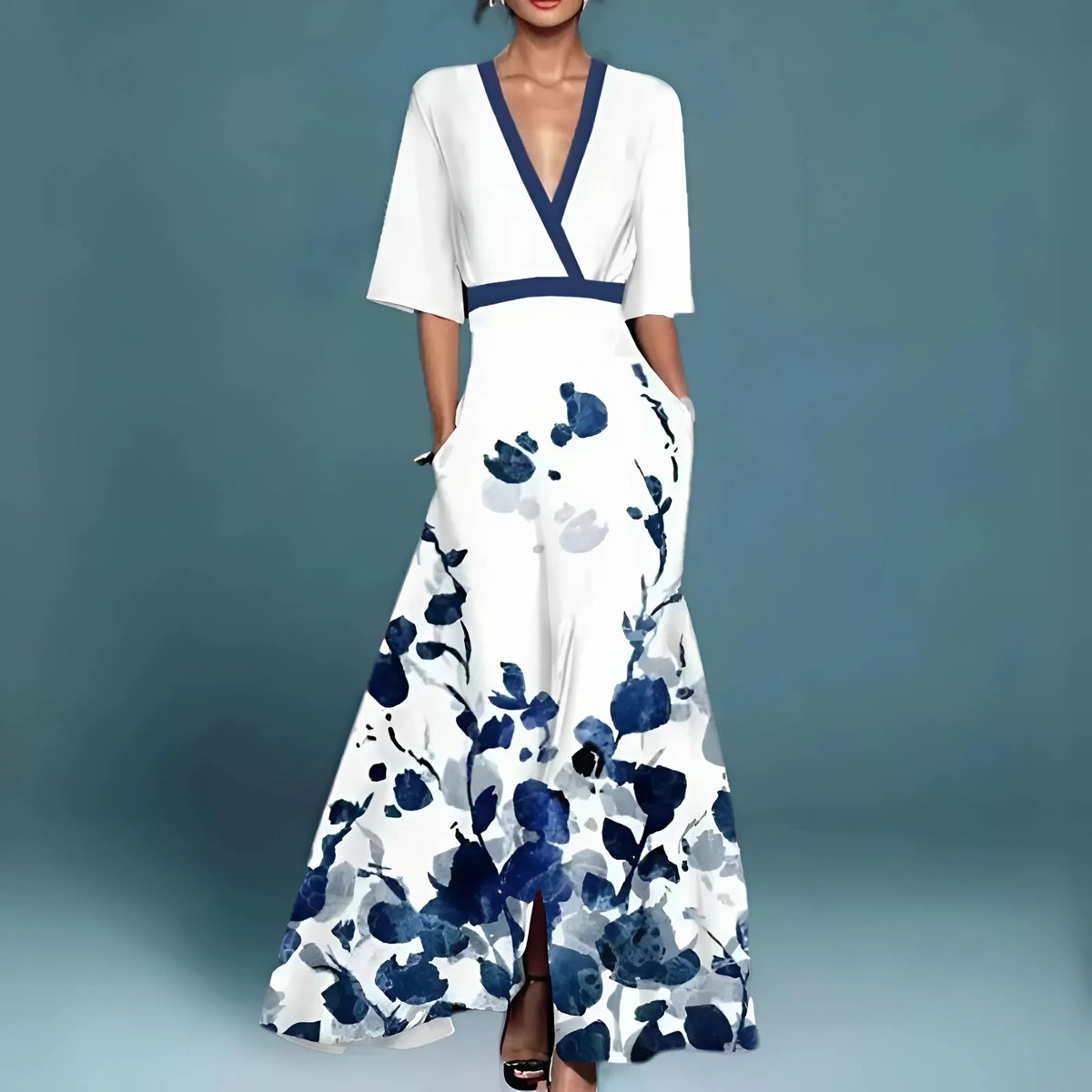 CLAIRE LYON | ROBE FLORALE COL V POUR FEMMES