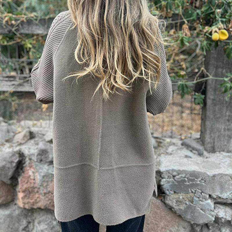 Manteau femme mi-long double boutonnage coupe structurée en mélange maille