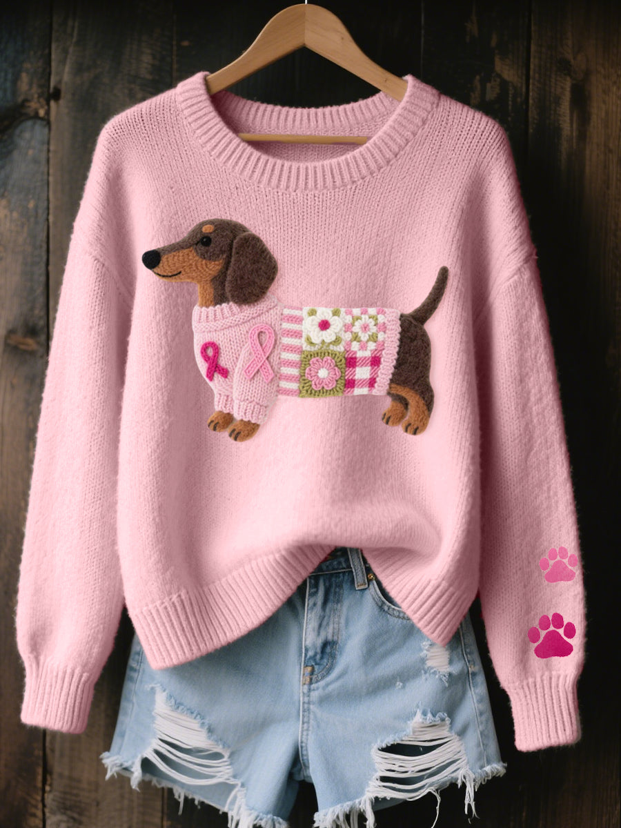 Pull Femme Motif Teckel | Maille Douce et Originale