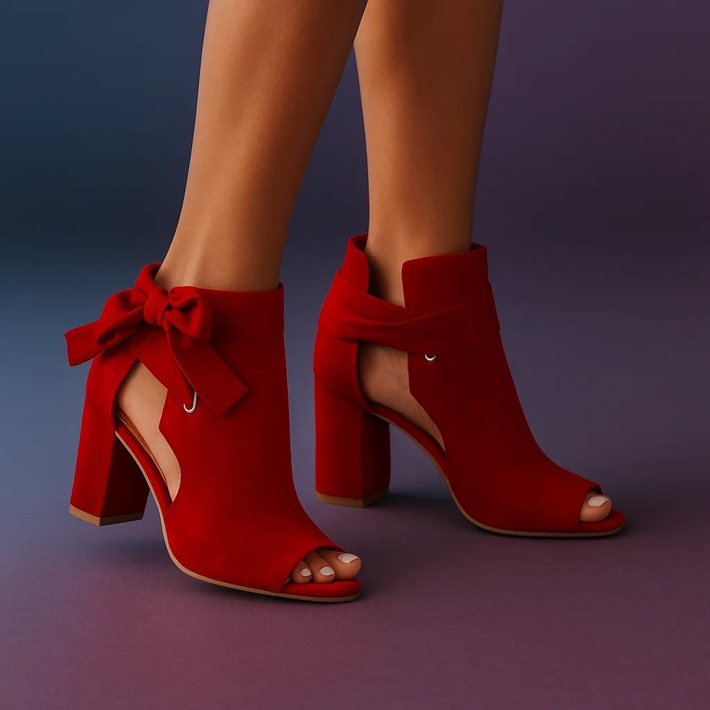 CLAIRE LYON | TALON BLOC PEEP-TOE EN DAIM POUR FEMME