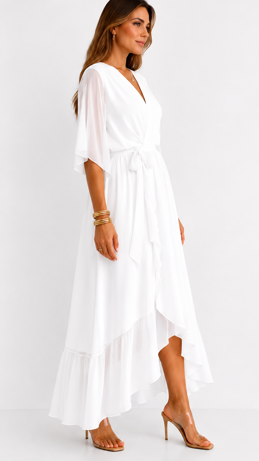 CLAIRE LYON | ROBE EN CHIFFON À ENVELOPPER POUR FEMMES