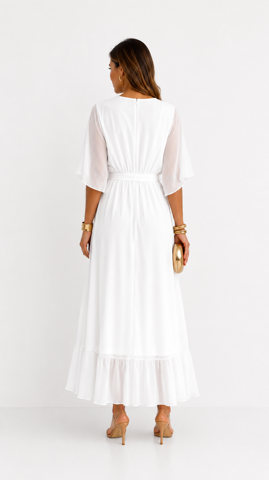 CLAIRE LYON | ROBE EN CHIFFON À ENVELOPPER POUR FEMMES