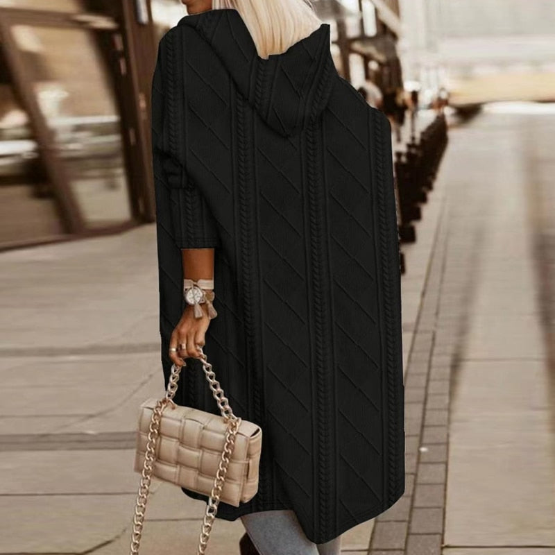 Kateri - CARDIGAN AVEC CAPUCHE LONG ET AJUSTEMENT DÉCONTRACTÉ