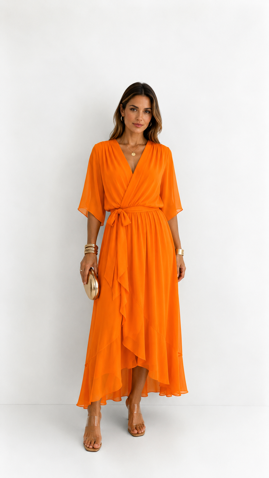 CLAIRE LYON | ROBE EN CHIFFON À ENVELOPPER POUR FEMMES