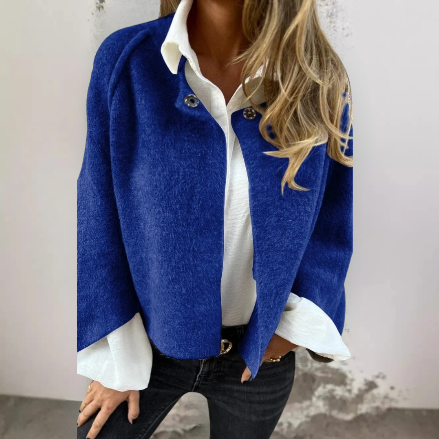 Henrike - Manteau en Maille avec Col Rond et Manches Longues